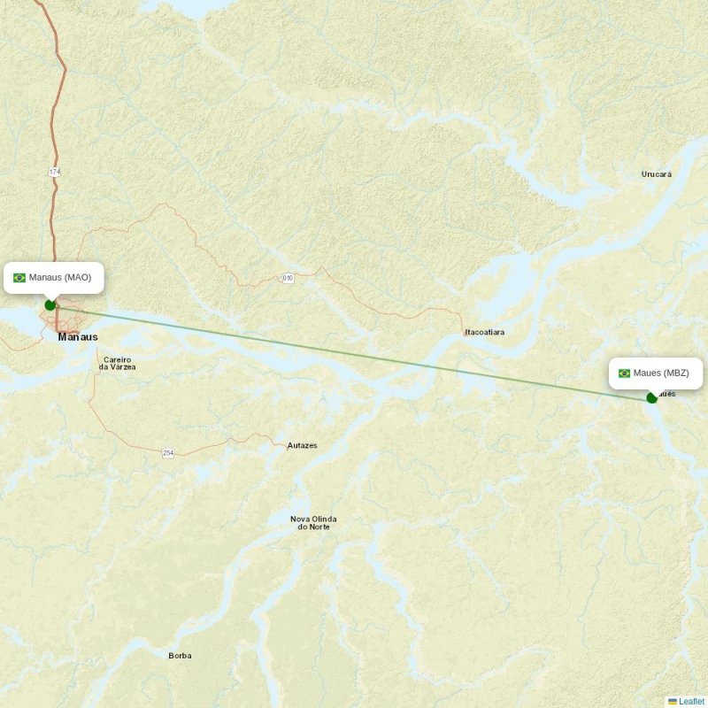 Route map over MBZ airport