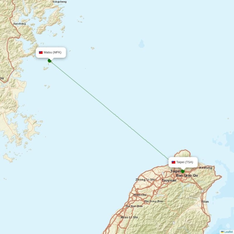 Route map over MFK airport