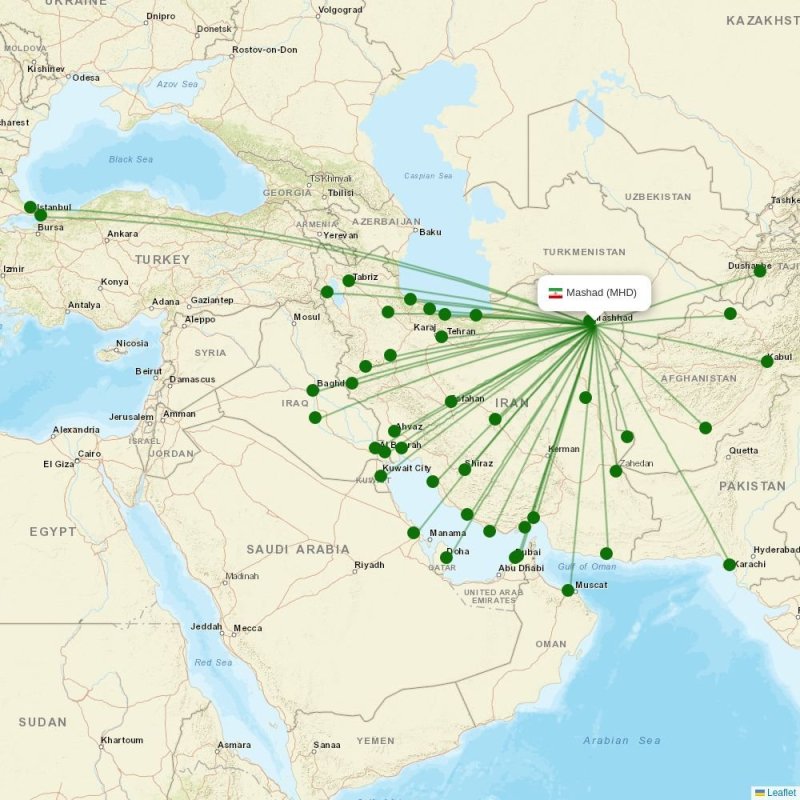 Mashhad destination map