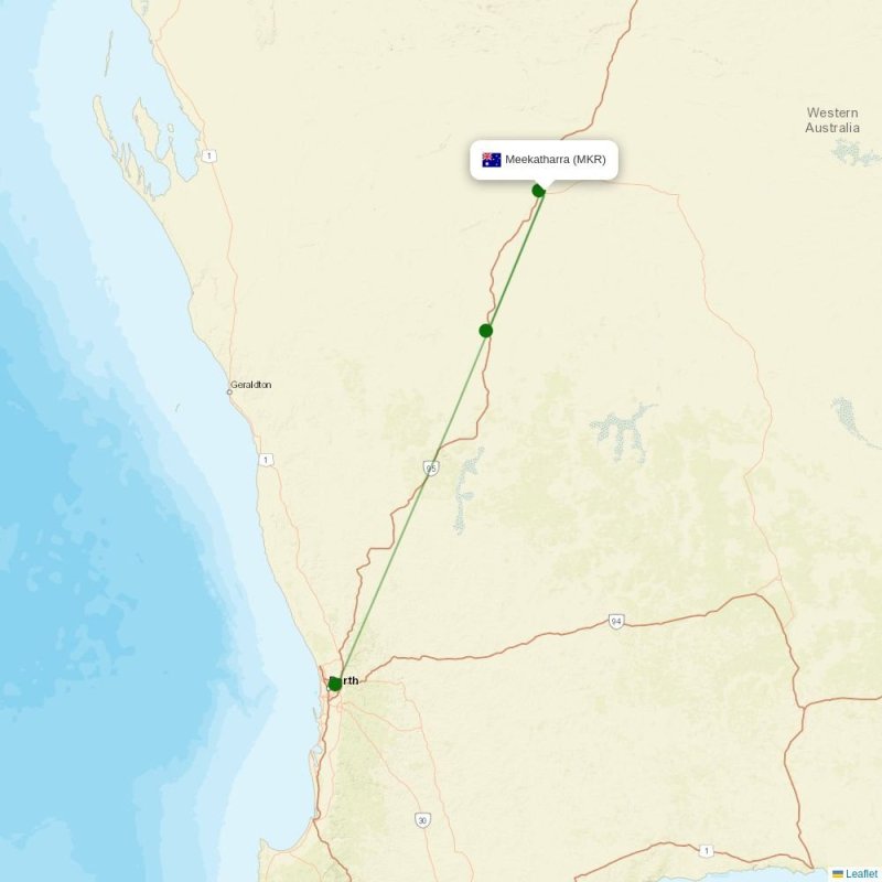 Route map over MKR airport