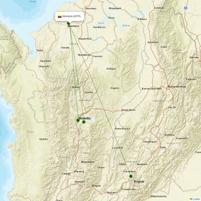 Route map over MTR airport