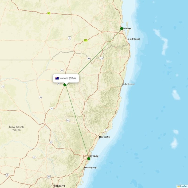 Route map over NAA airport