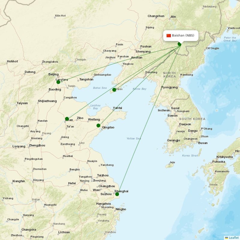 Route map over NBS airport