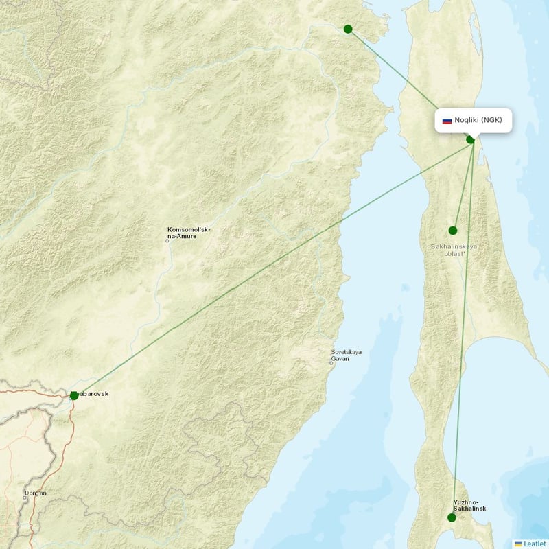 Route map over NGK airport