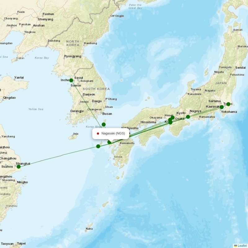 Route map over NGS airport