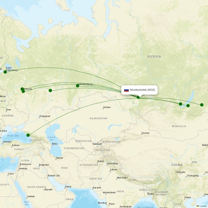 Route map over NOZ airport