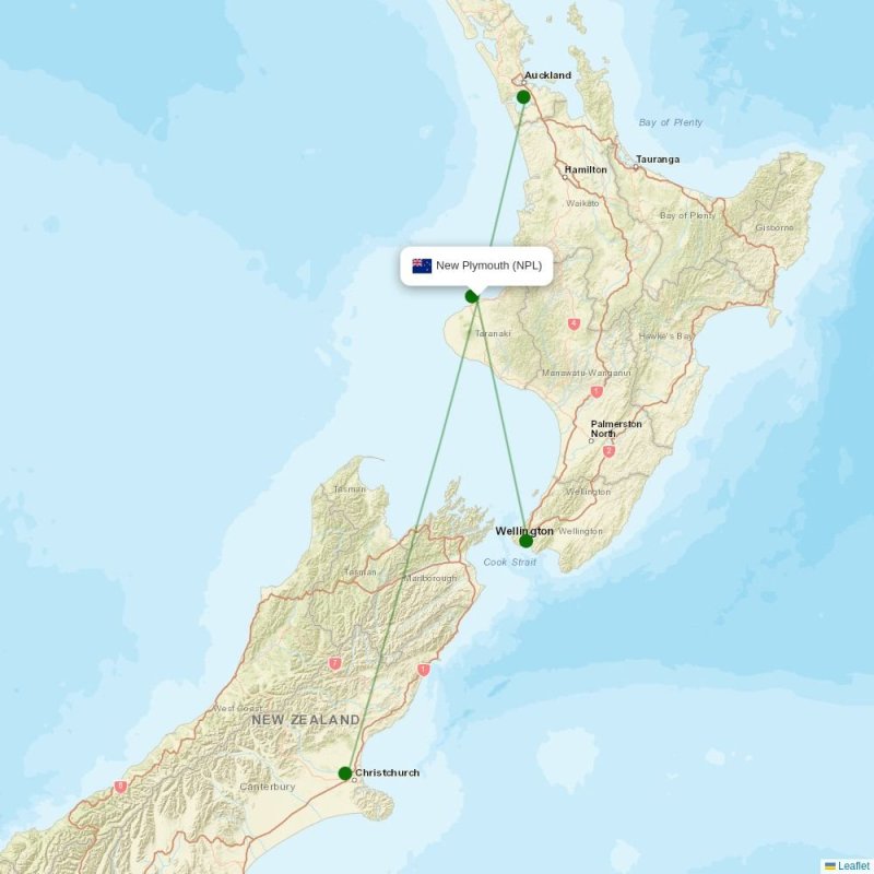 Route map over NPL airport