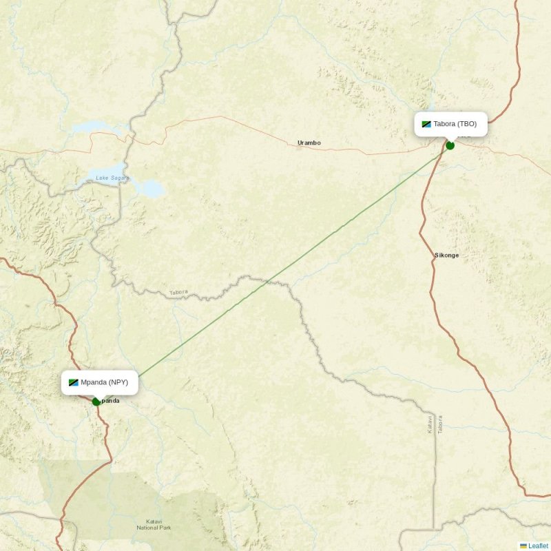 Route map over NPY airport