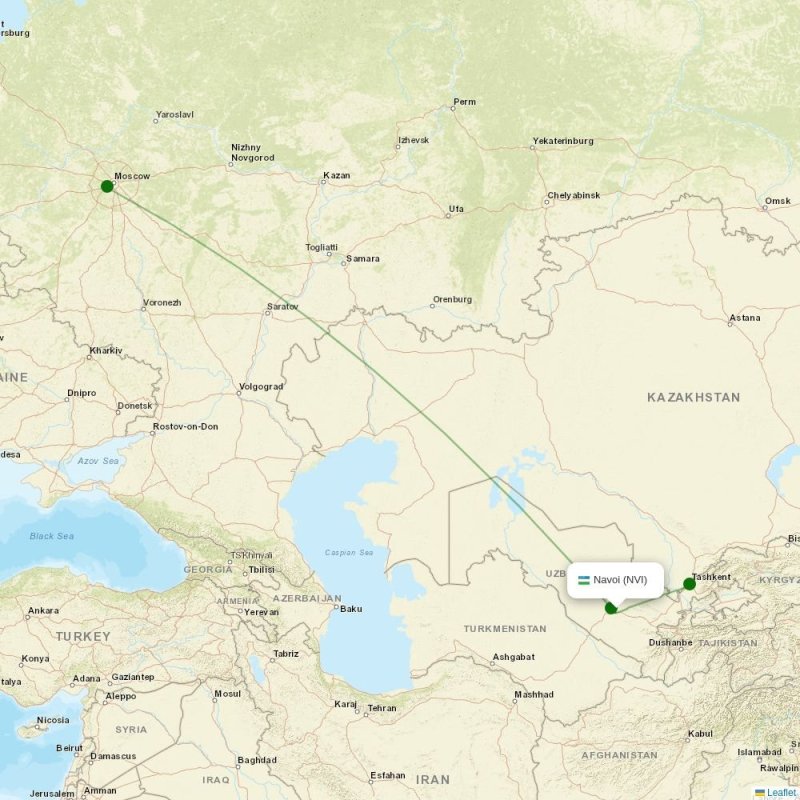 Route map over NVI airport