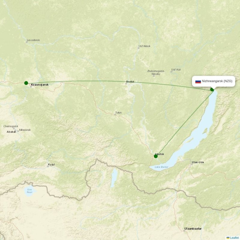 Route map over NZG airport