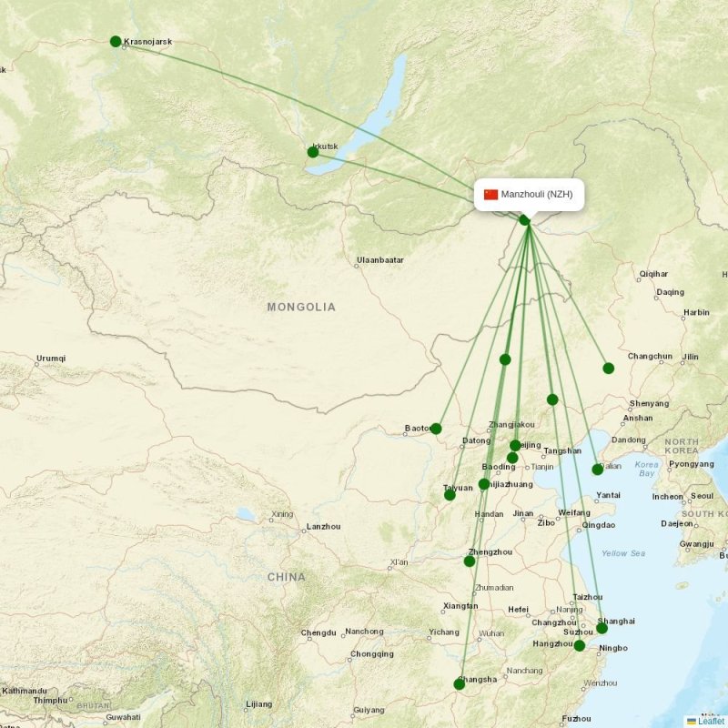 Route map over NZH airport