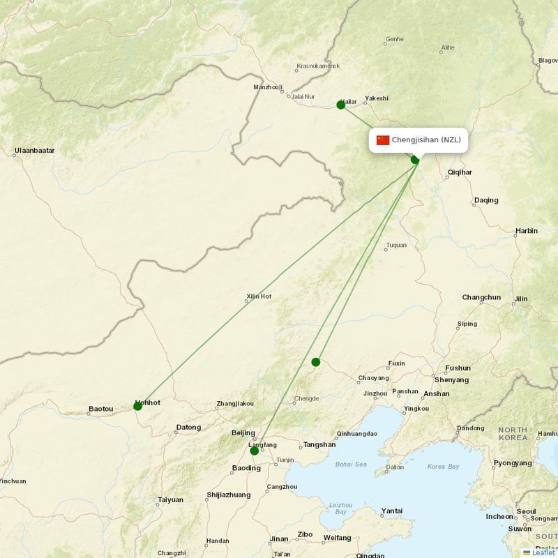 Route map over NZL airport