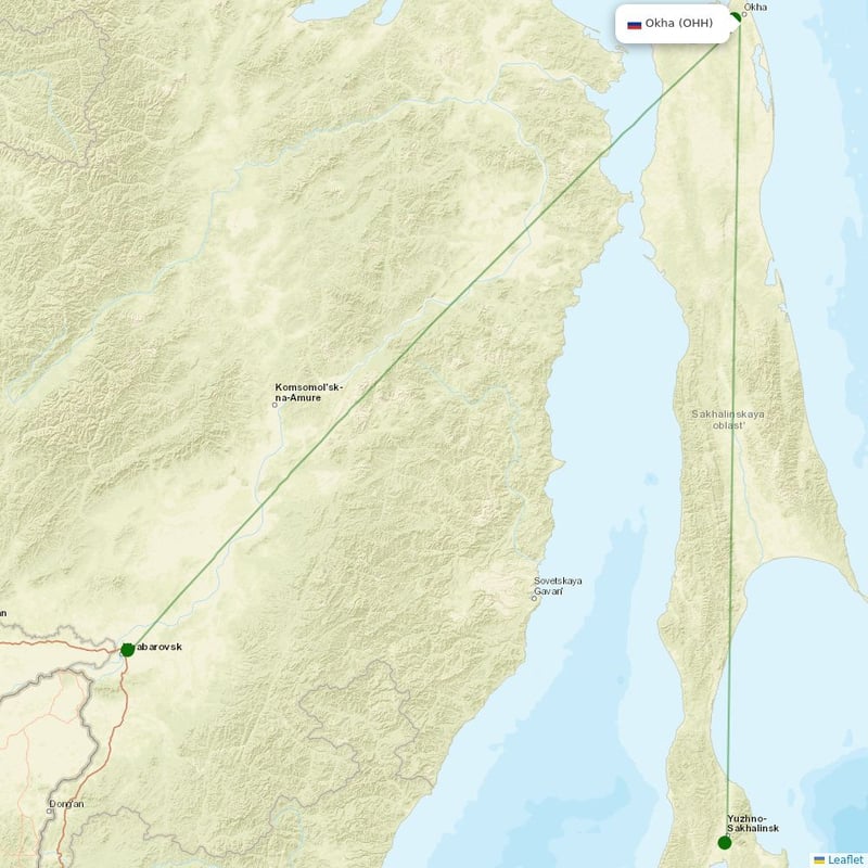 Route map over OHH airport