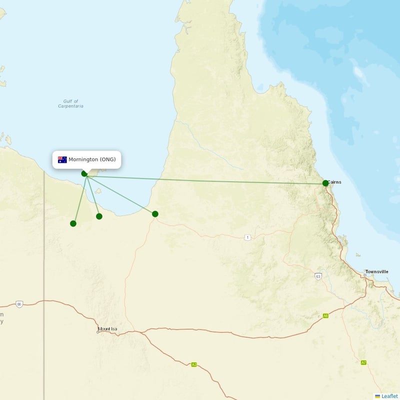 Route map over ONG airport