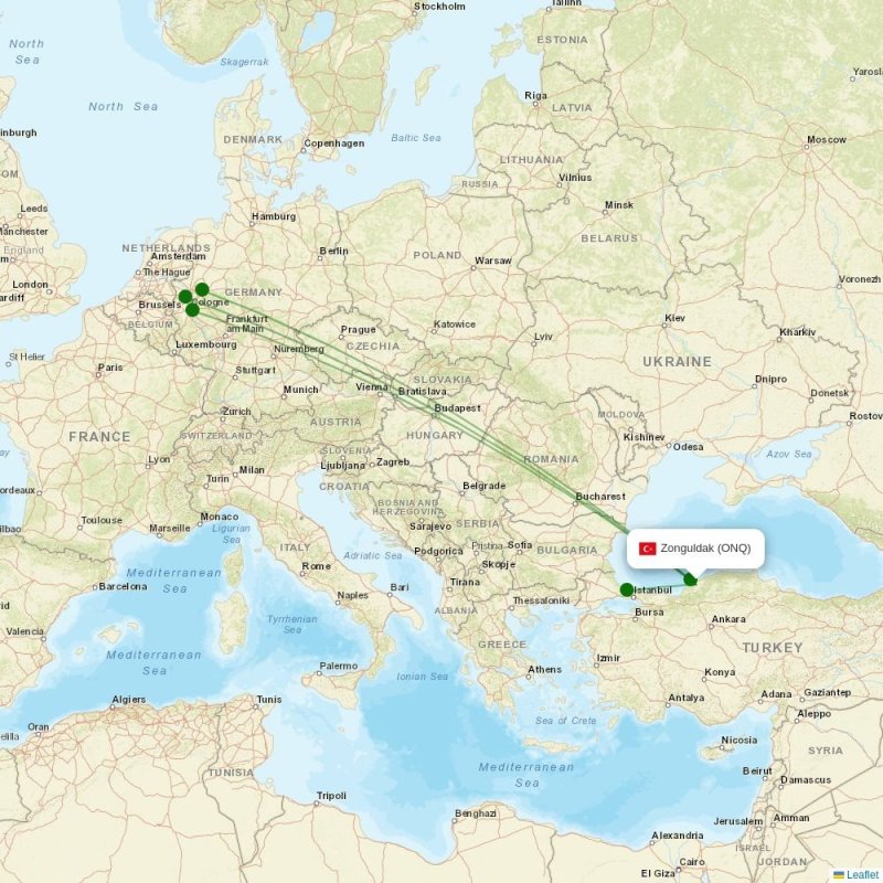 Route map over ONQ airport