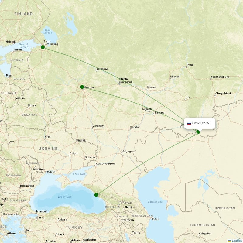 Route map over OSW airport