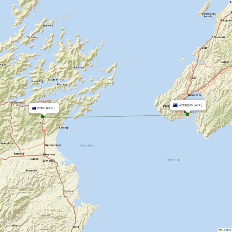 Route map over PCN airport