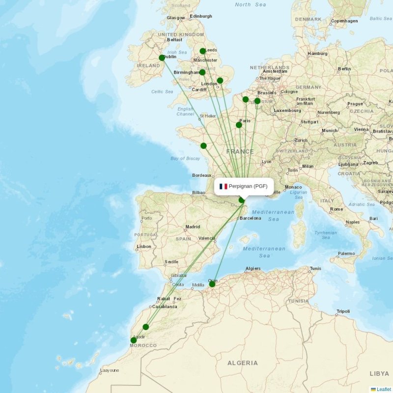 Route map over PGF airport