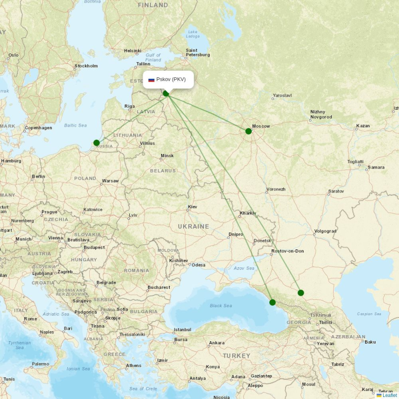 Route map over PKV airport