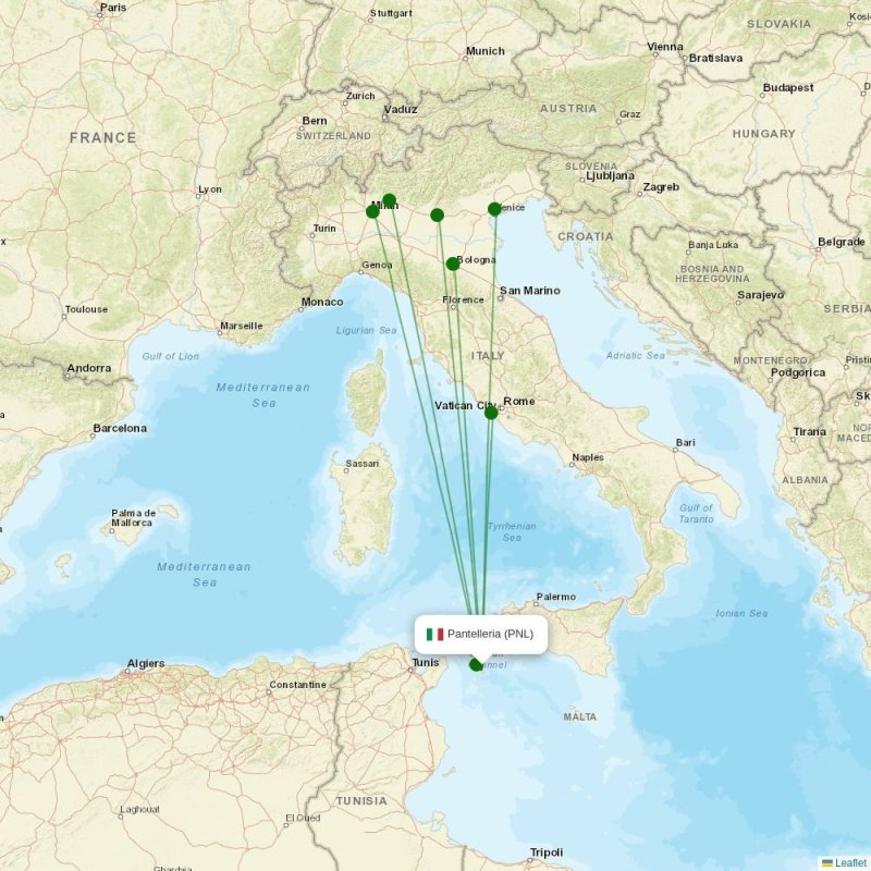Route map over PNL airport