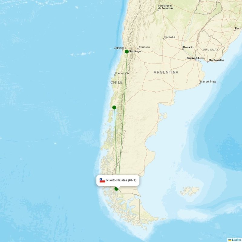 Route map over PNT airport