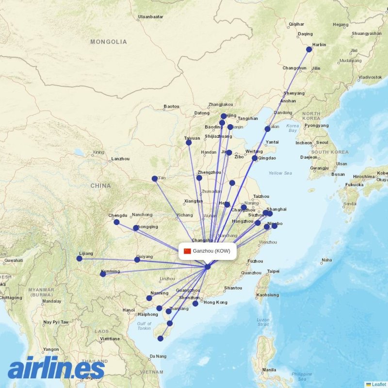 Route map over PQQ airport