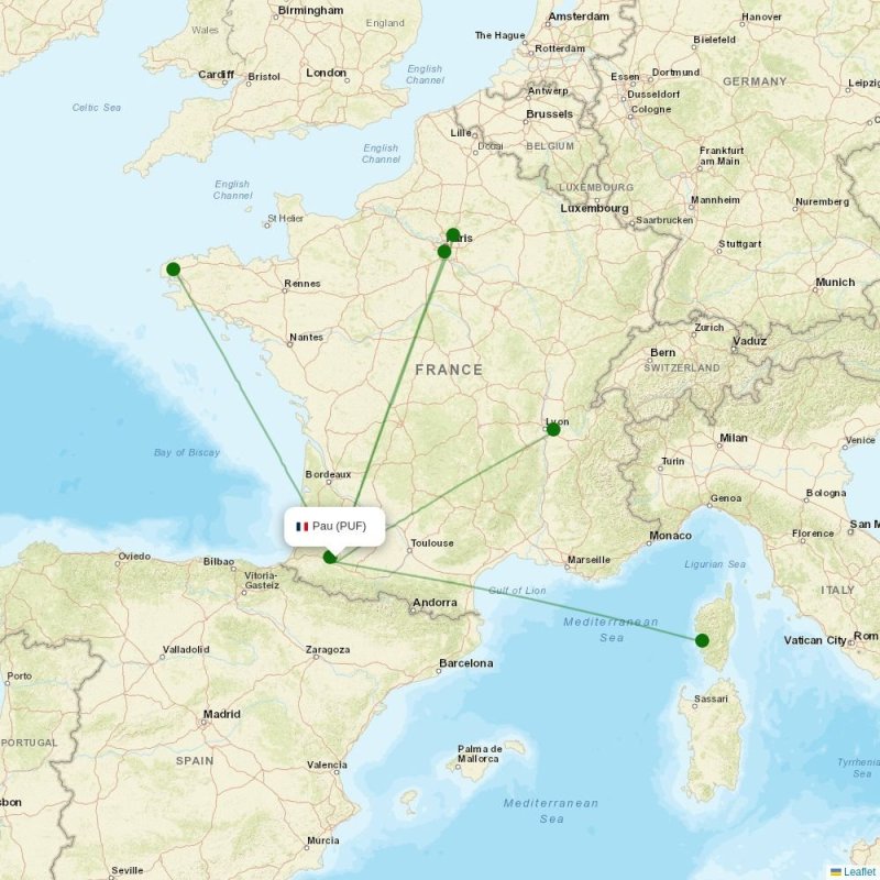 Route map over PUF airport