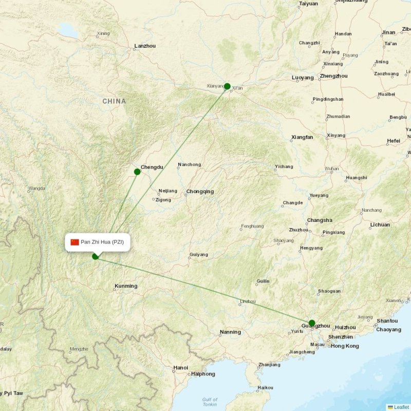 Route map over PZI airport