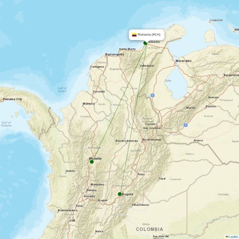 Route map over RCH airport