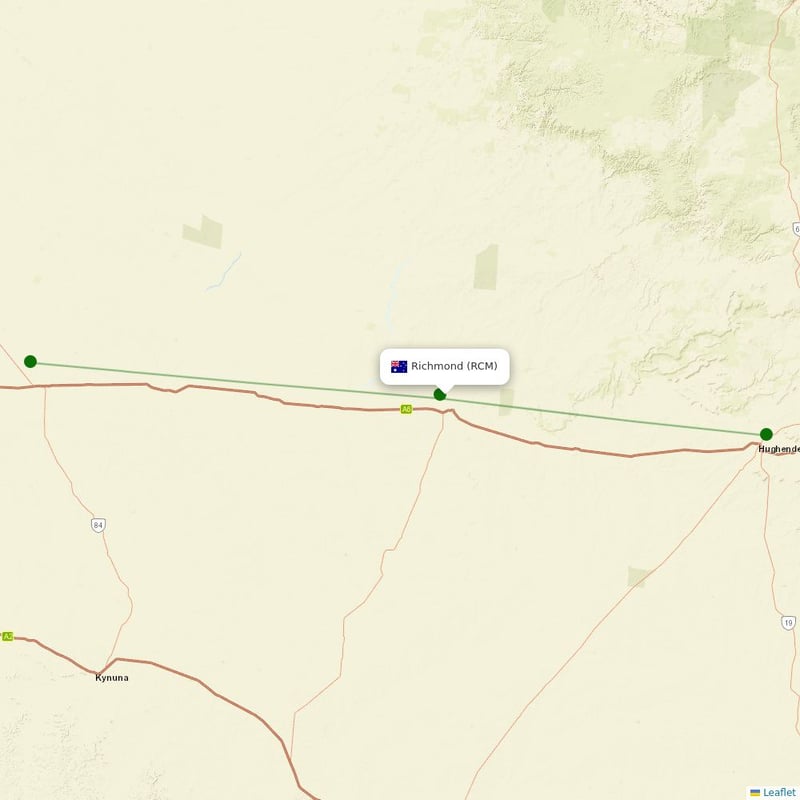 Route map over RCM airport