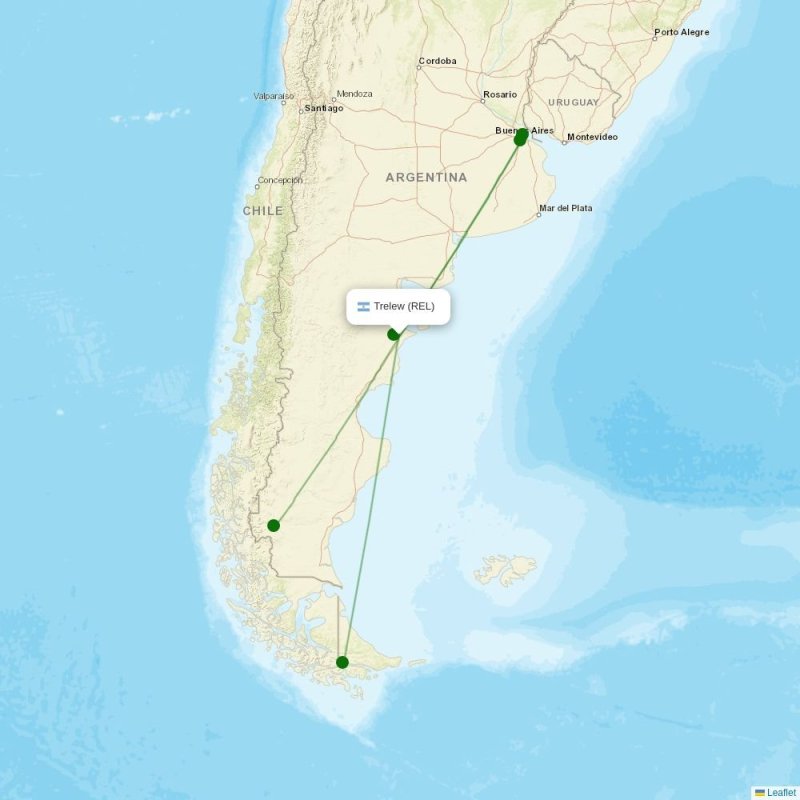 Route map over REL airport