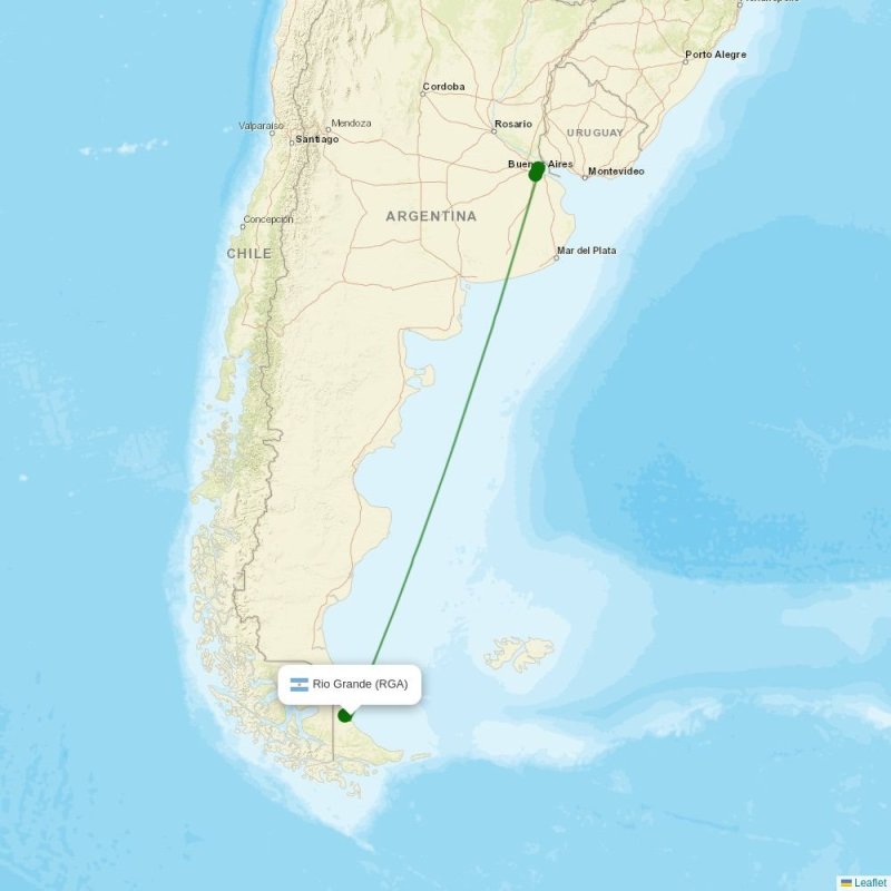 Route map over RGA airport