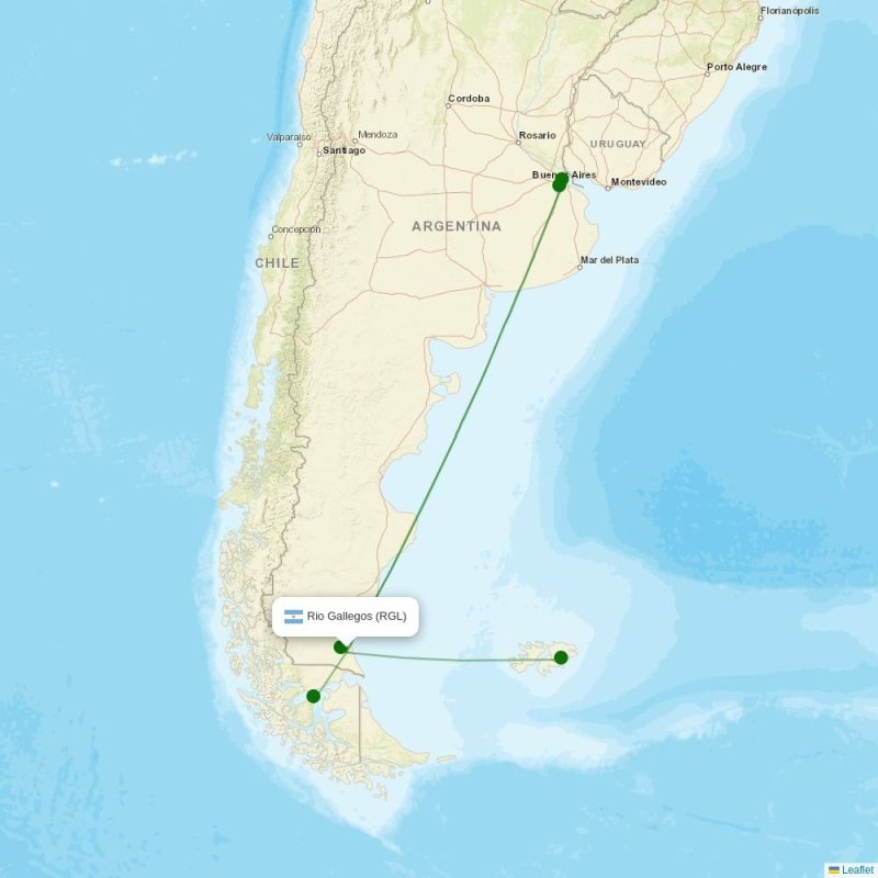 Route map over RGL airport
