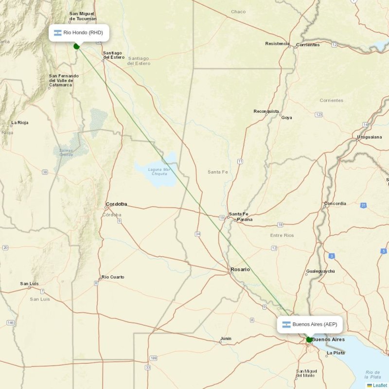 Route map over RHD airport