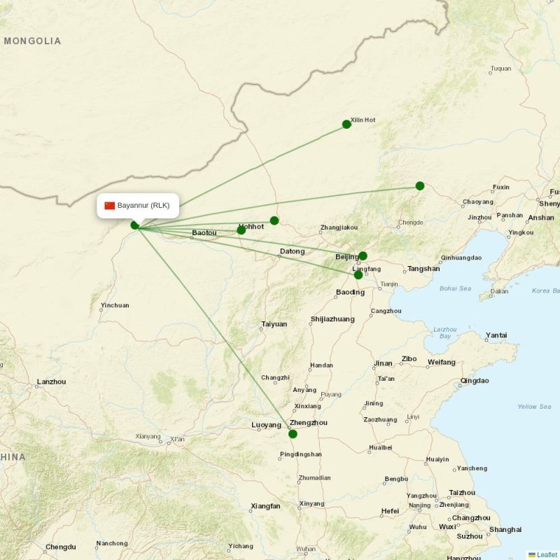 Route map over RLK airport