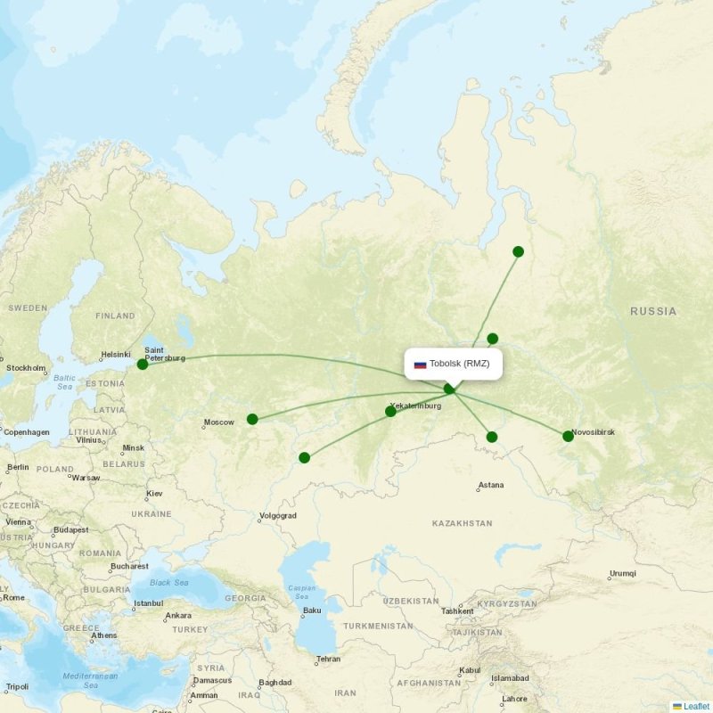 Route map over RMZ airport