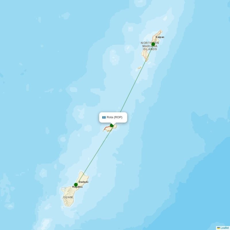 Route map over ROP airport