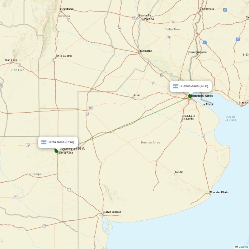 Route map over RSA airport