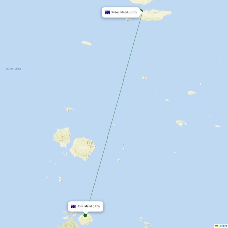 Route map over SBR airport