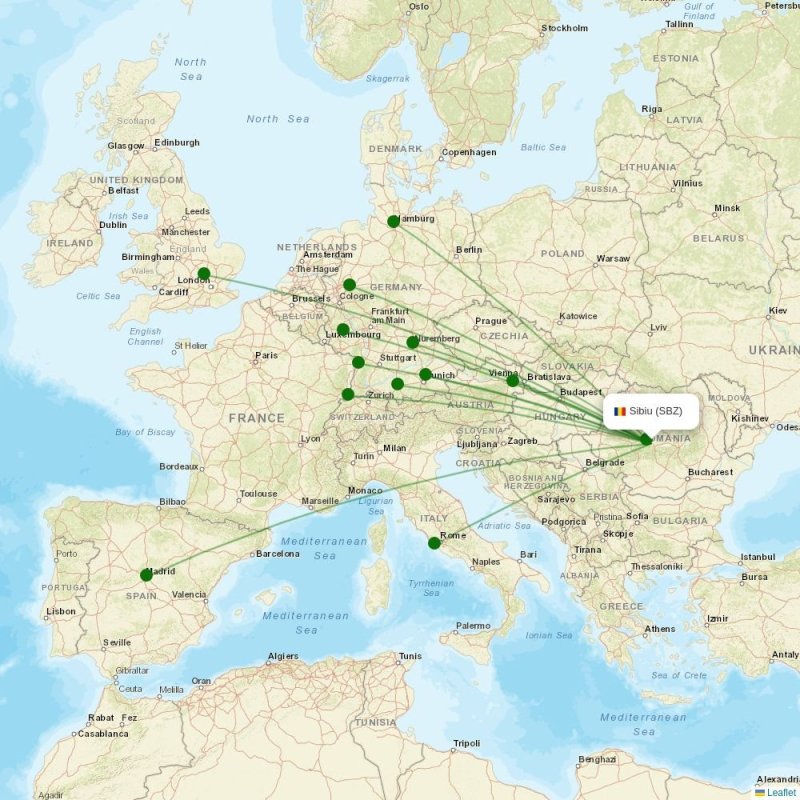 Route map over SBZ airport