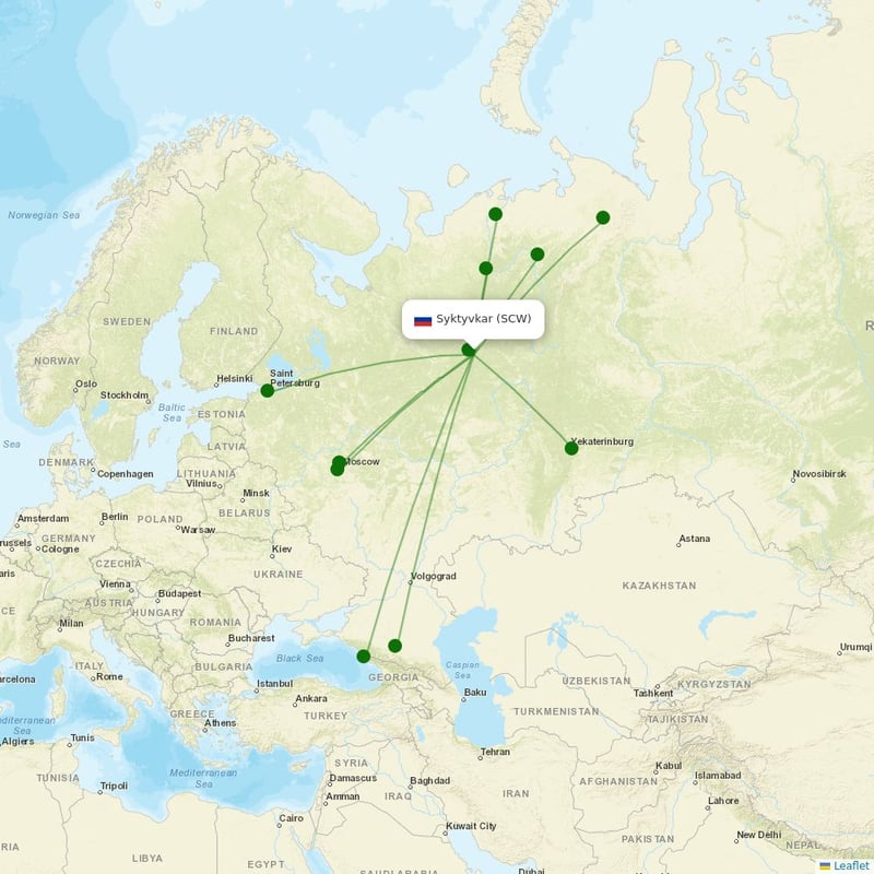 Route map over SCW airport