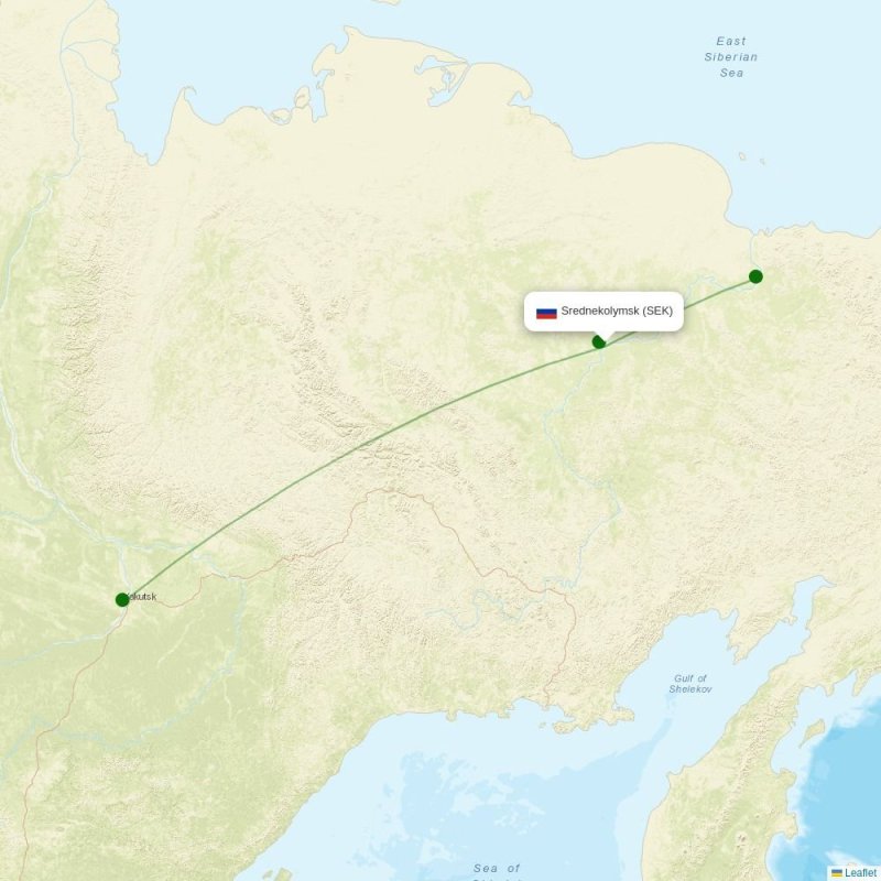 Route map over SEK airport