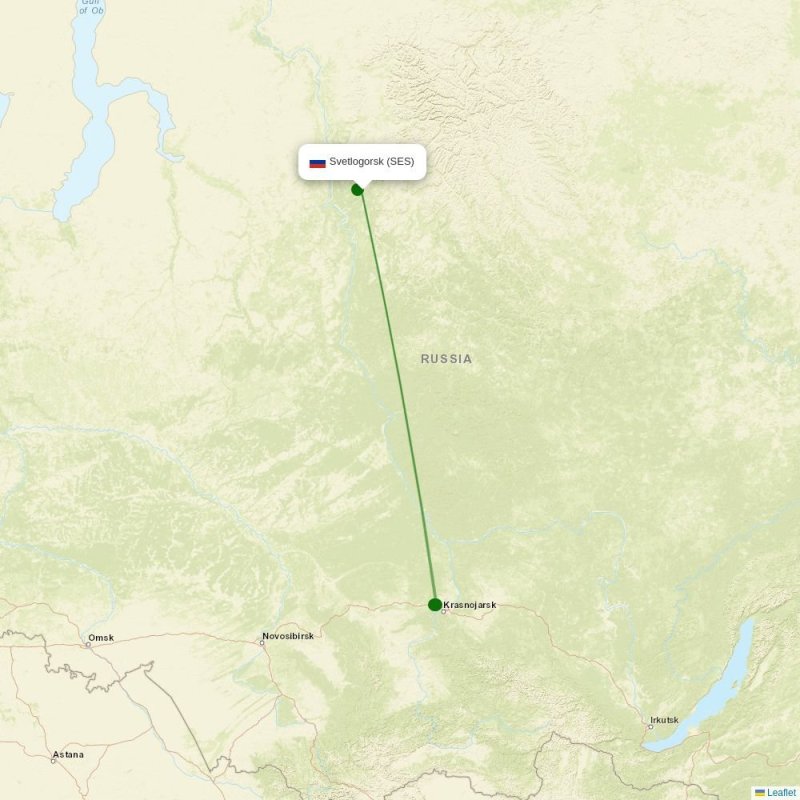 Route map over SES airport