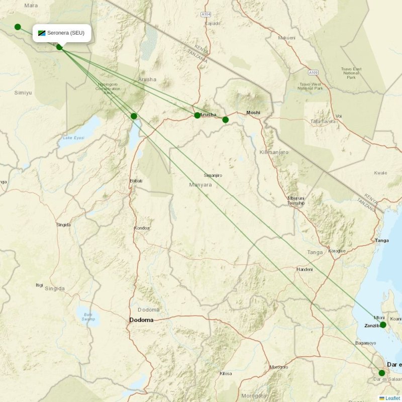 Route map over SEU airport
