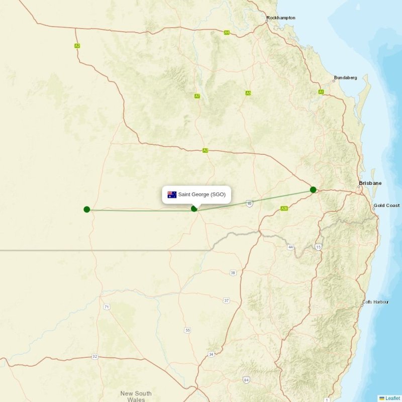 Route map over SGO airport