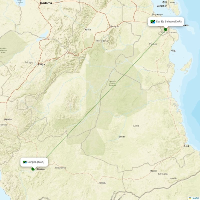 Route map over SGX airport