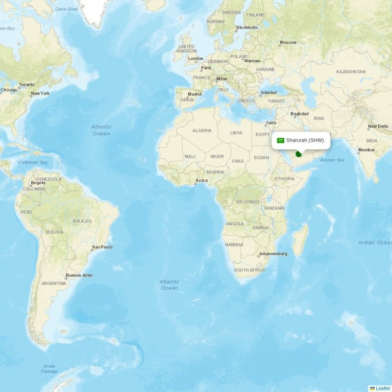 Route map over SHW airport