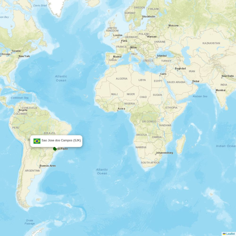 Route map over SJK airport