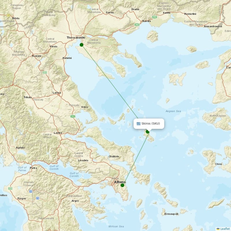 Route map over SKU airport
