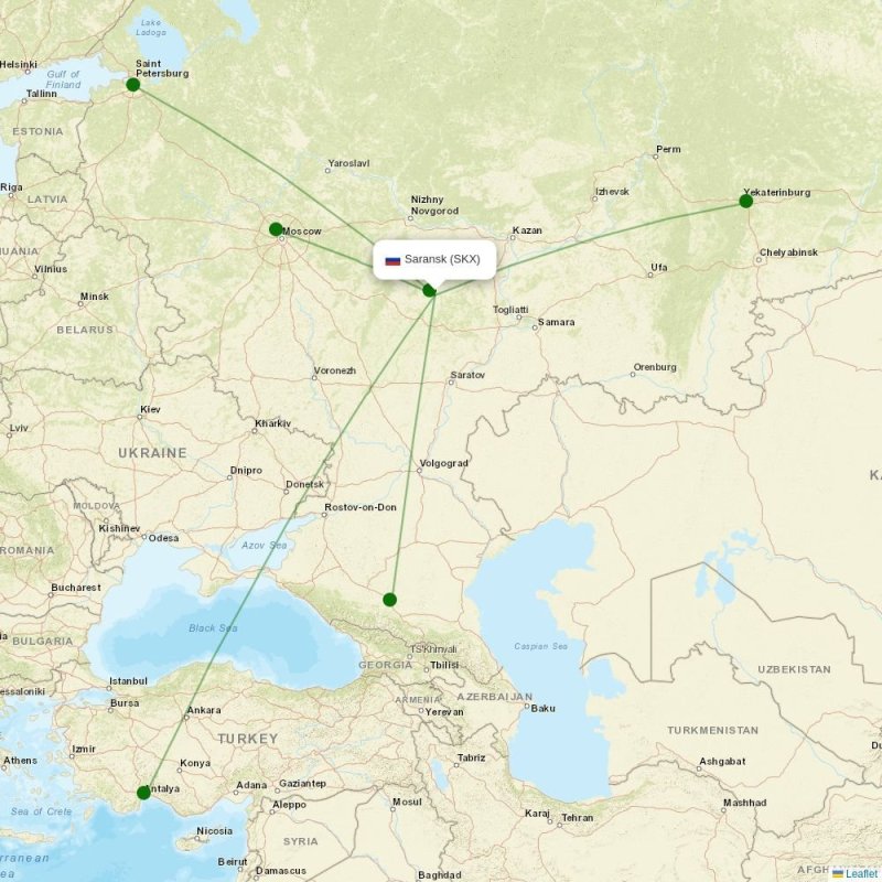 Route map over SKX airport